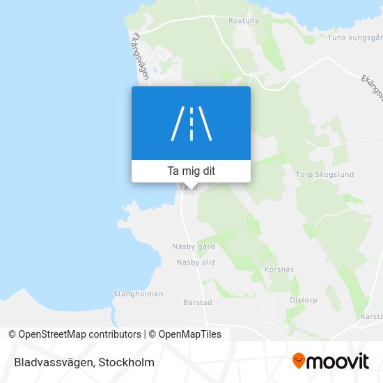 Bladvassvägen karta