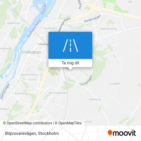 Bilprovarevägen karta