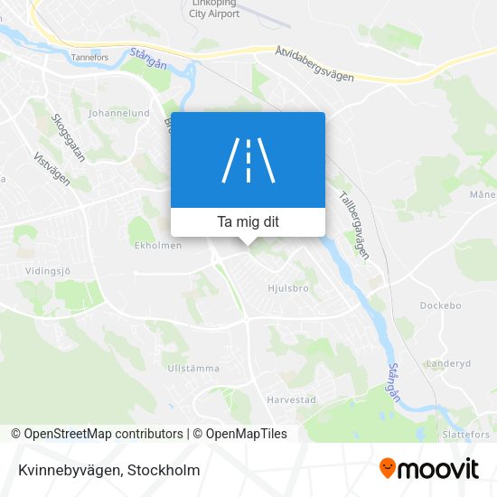 Kvinnebyvägen karta