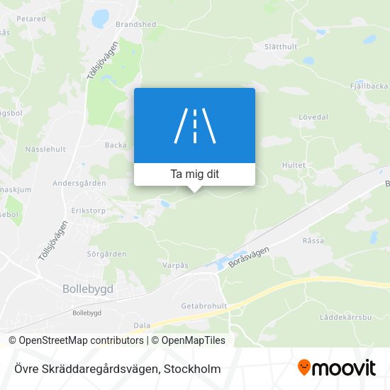 Övre Skräddaregårdsvägen karta