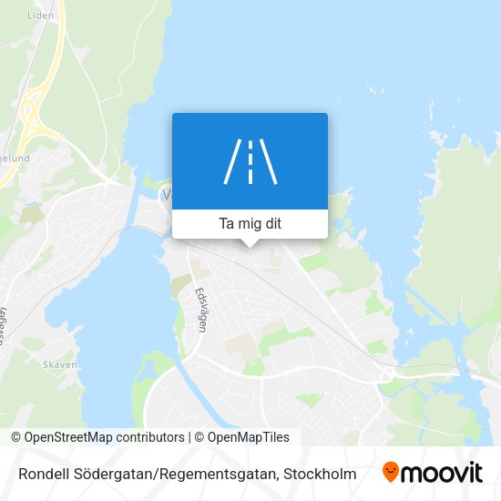 Rondell Södergatan / Regementsgatan karta