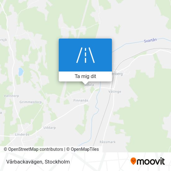 Vårbackavägen karta