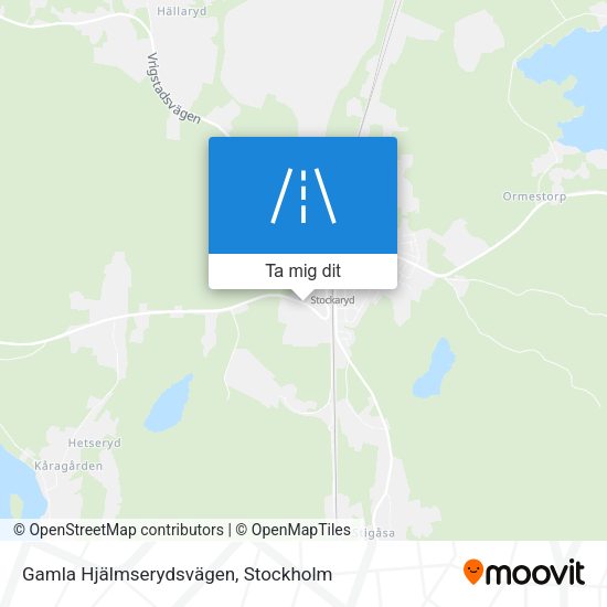 Gamla Hjälmserydsvägen karta