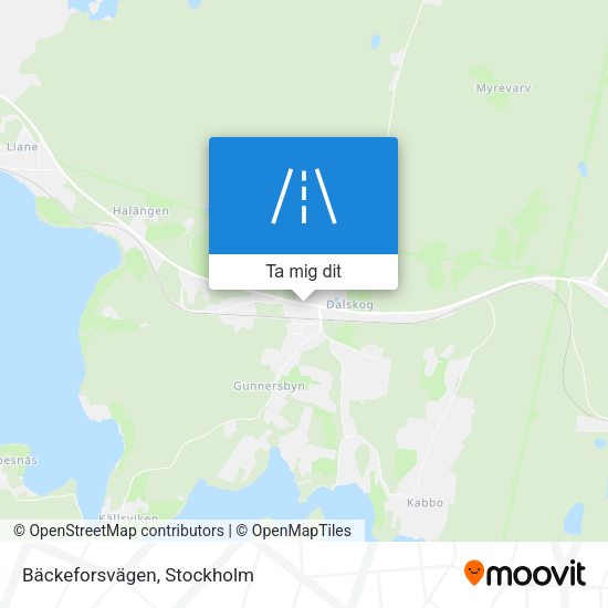 Bäckeforsvägen karta