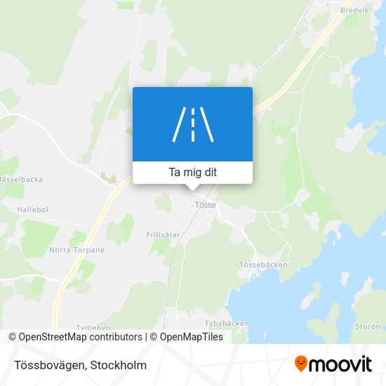 Tössbovägen karta