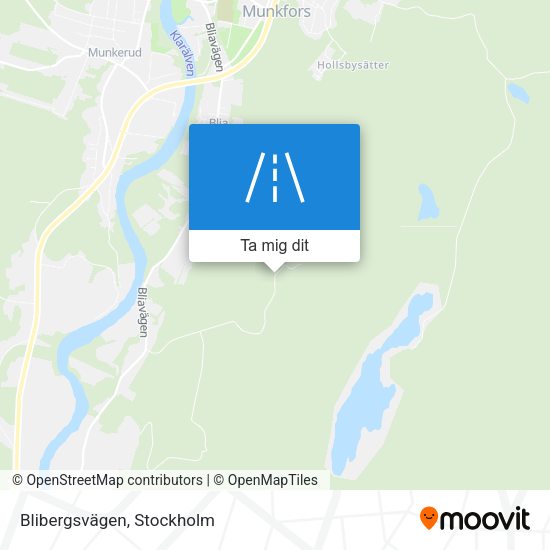 Blibergsvägen karta