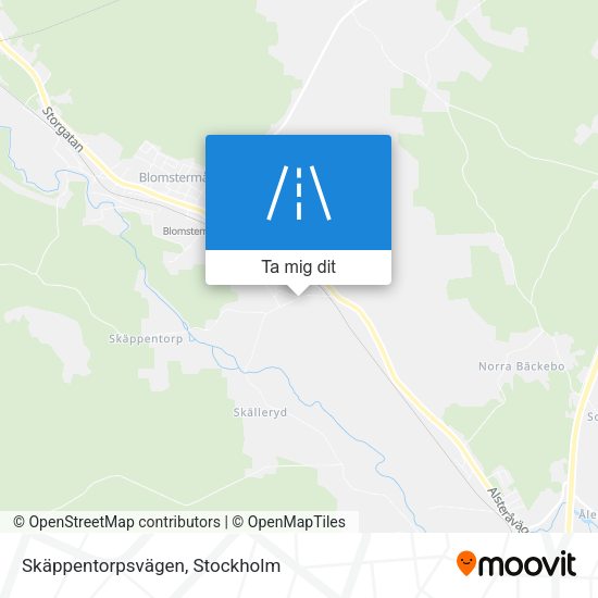 Skäppentorpsvägen karta