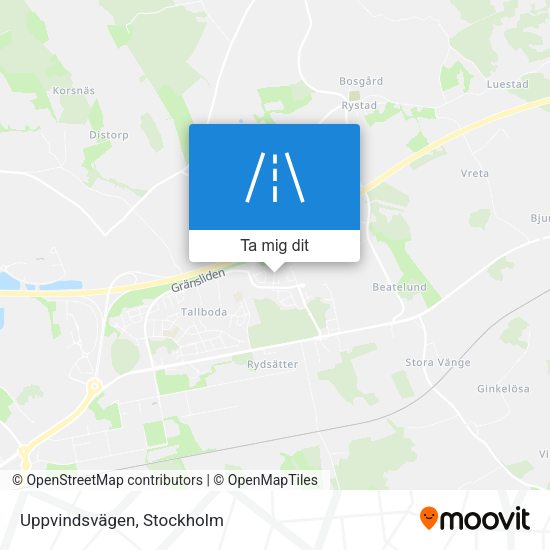 Uppvindsvägen karta