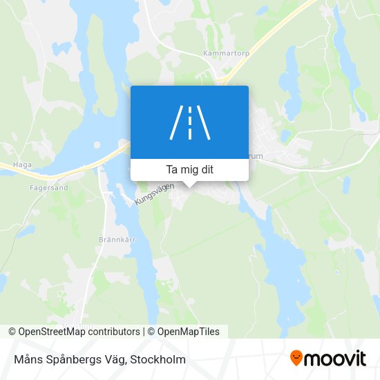 Måns Spånbergs Väg karta