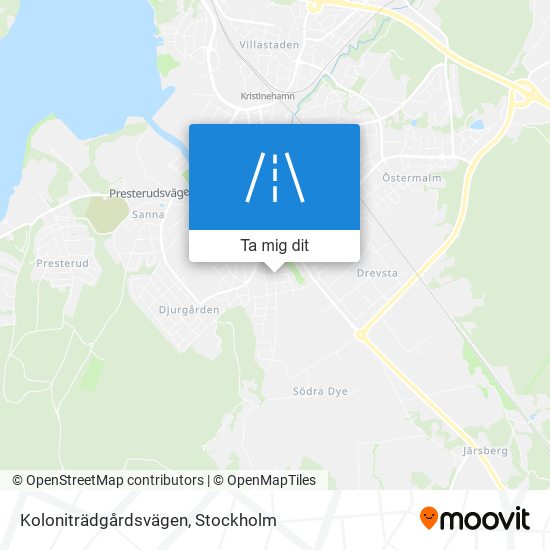 Koloniträdgårdsvägen karta