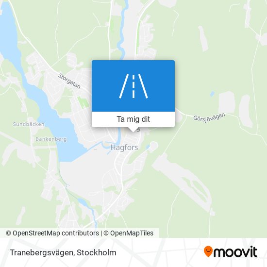 Tranebergsvägen karta