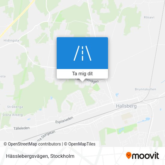 Hässlebergsvägen karta