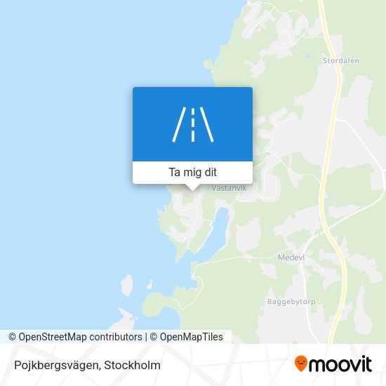 Pojkbergsvägen karta