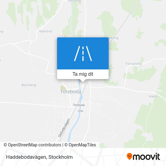 Haddebodavägen karta