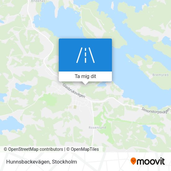 Hunnsbackevägen karta