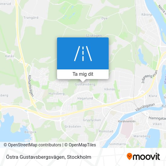 Östra Gustavsbergsvägen karta