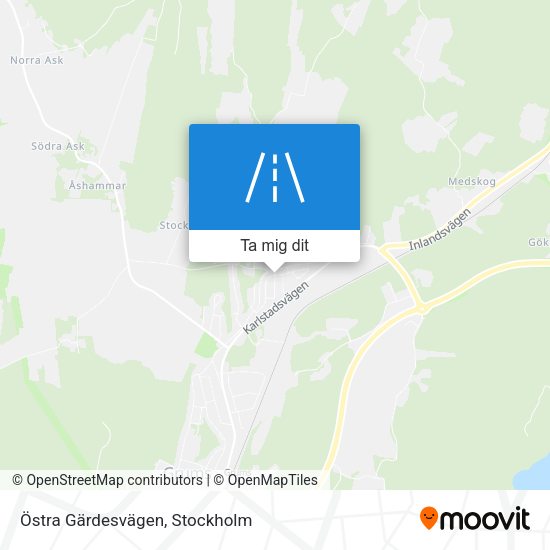 Östra Gärdesvägen karta
