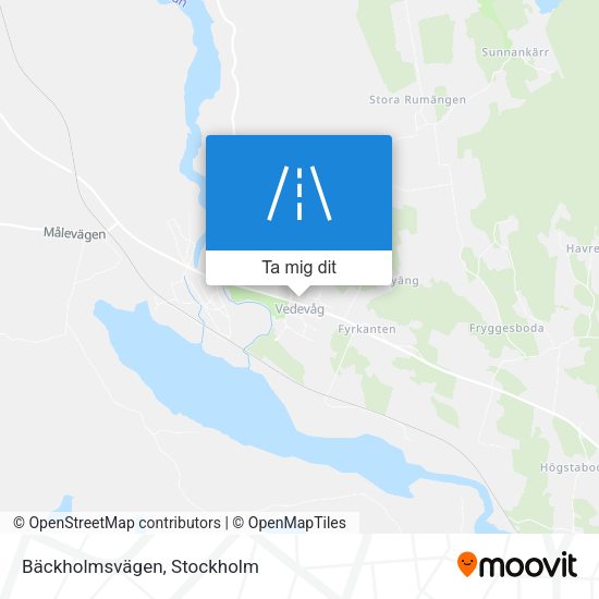 Bäckholmsvägen karta
