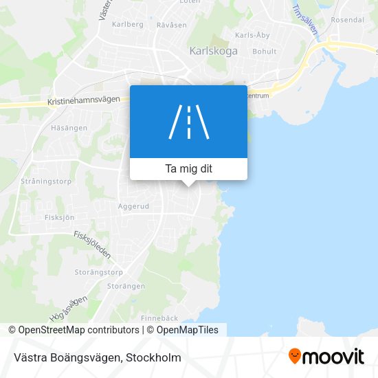 Västra Boängsvägen karta