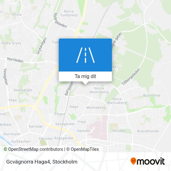Gcvägnorra Haga4 karta