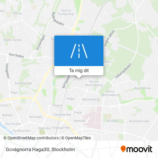 Gcvägnorra Haga30 karta