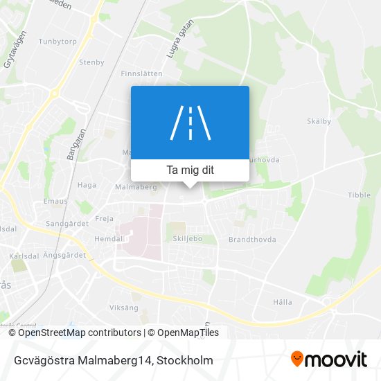 Gcvägöstra Malmaberg14 karta