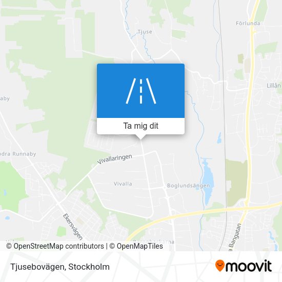 Tjusebovägen karta