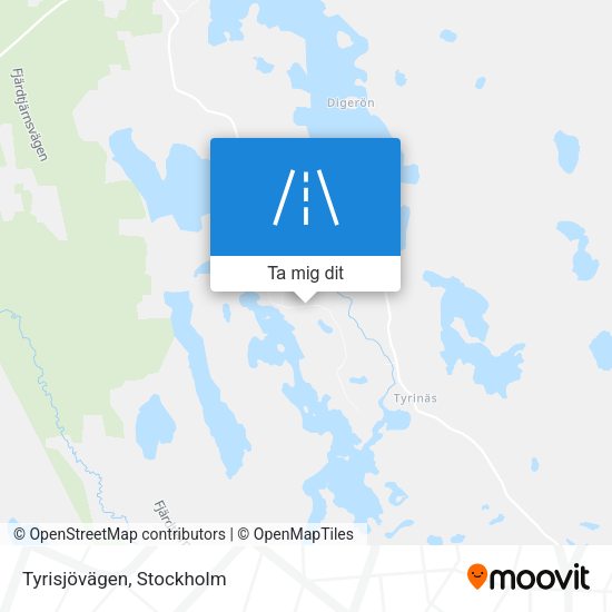 Tyrisjövägen karta