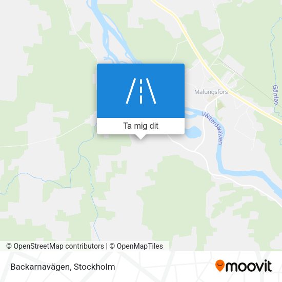 Backarnavägen karta