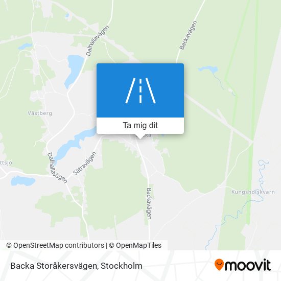 Backa Storåkersvägen karta