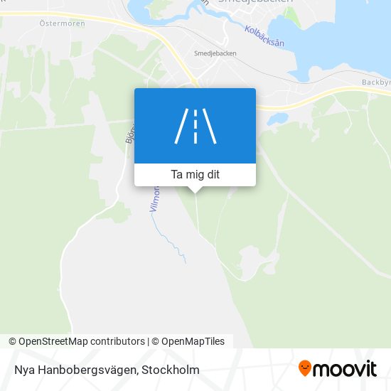 Nya Hanbobergsvägen karta