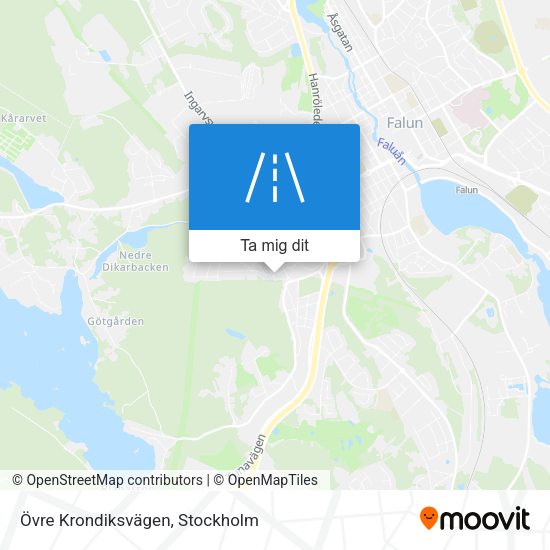 Övre Krondiksvägen karta