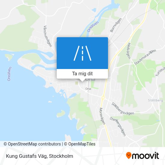 Kung Gustafs Väg karta