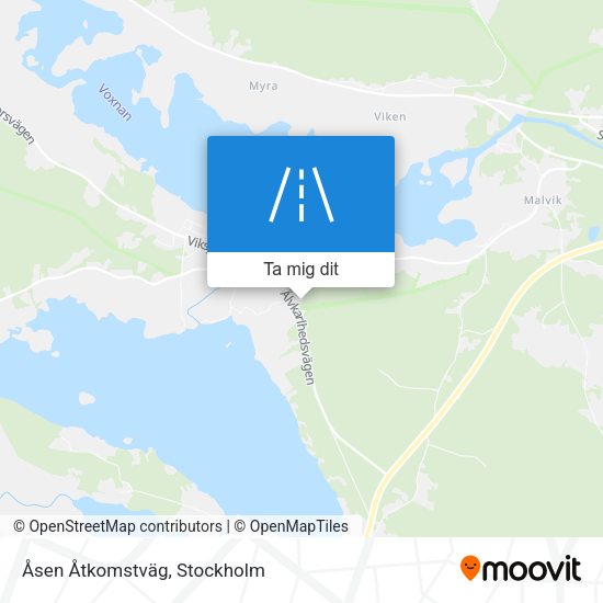 Åsen Åtkomstväg karta