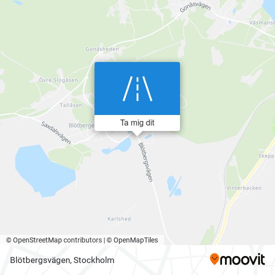 Blötbergsvägen karta