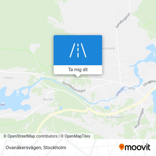 Ovanåkersvägen karta