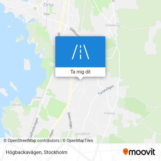 Högbackavägen karta