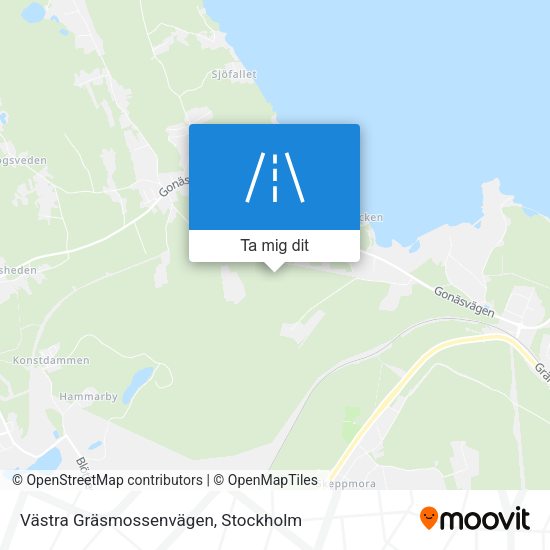 Västra Gräsmossenvägen karta