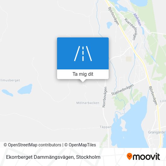 Ekorrberget Dammängsvägen karta