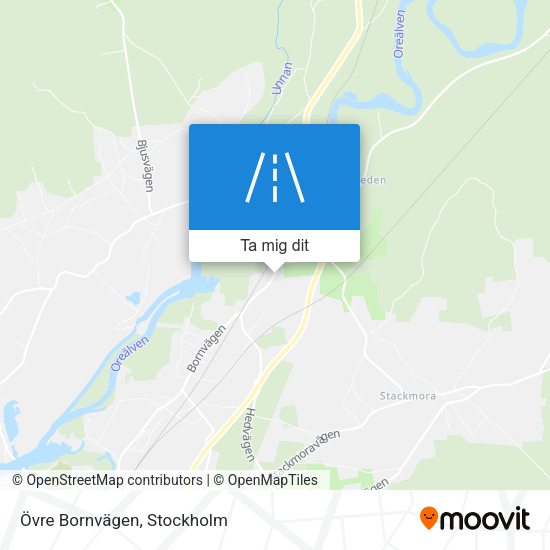 Övre Bornvägen karta