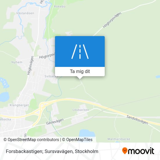 Forsbackastigen; Sursvavägen karta