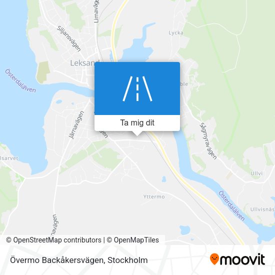 Övermo Backåkersvägen karta