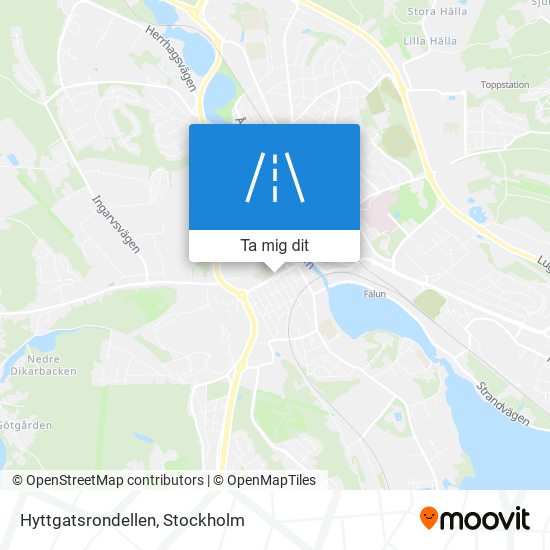 Hyttgatsrondellen karta