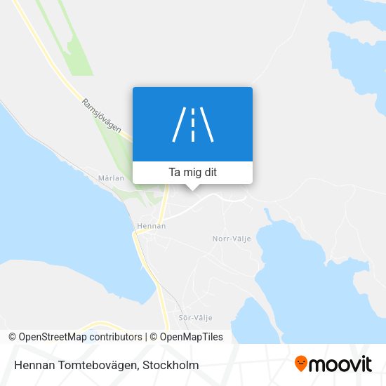 Hennan Tomtebovägen karta