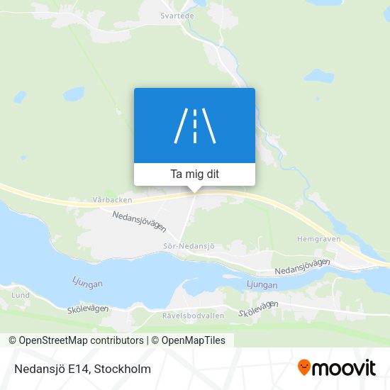 Nedansjö E14 karta