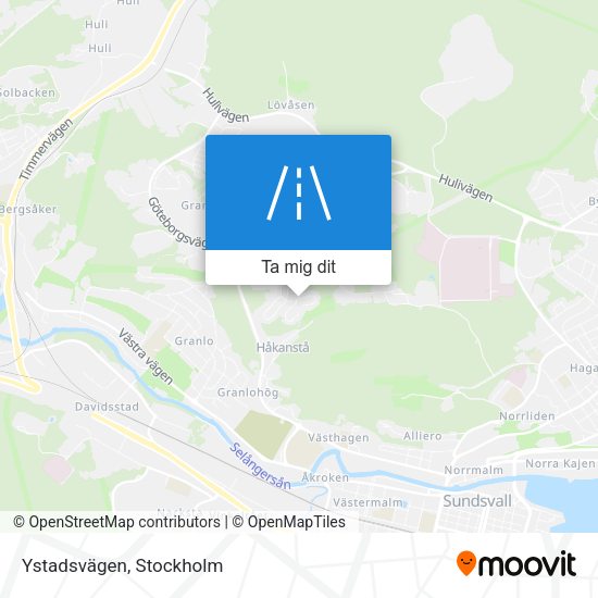 Ystadsvägen karta