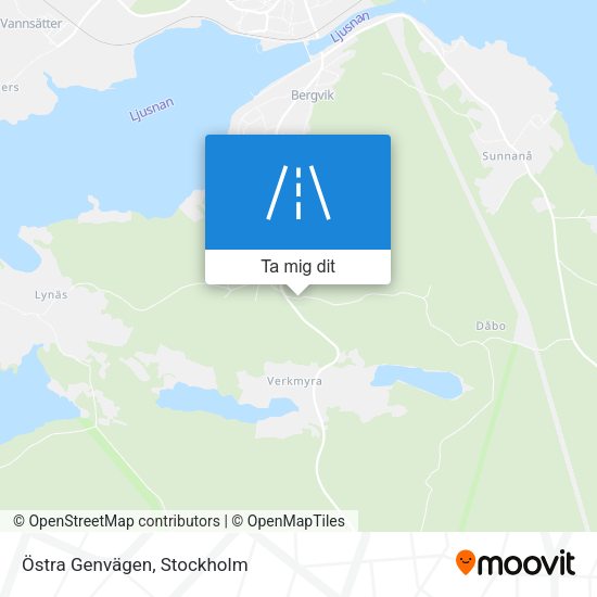Östra Genvägen karta