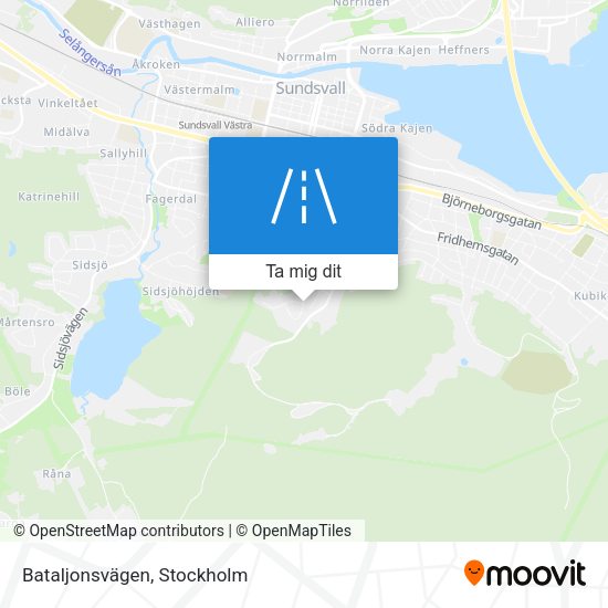 Bataljonsvägen karta