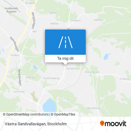 Västra Sandvallavägen karta