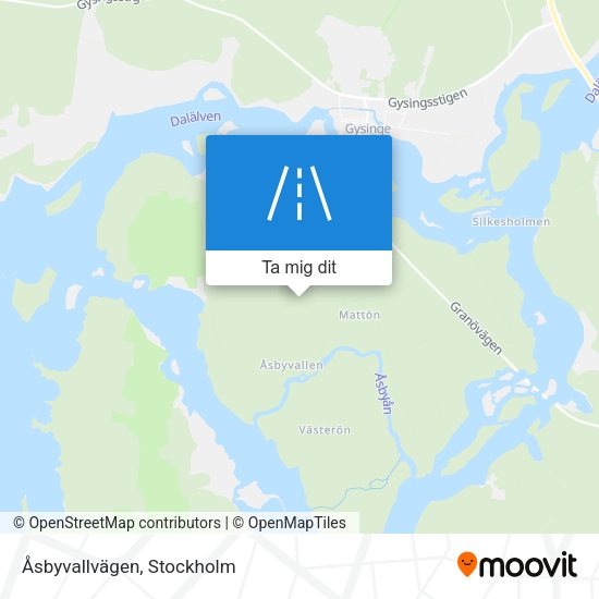 Åsbyvallvägen karta